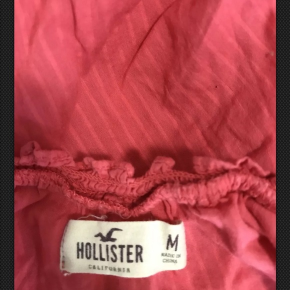 🚩Hollister Top Floral Applique 3 Button Logo Sz M - Picture 3 of 6
